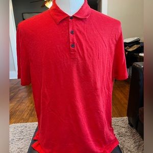 7 for all Mankind red polo short sleeve shirt.